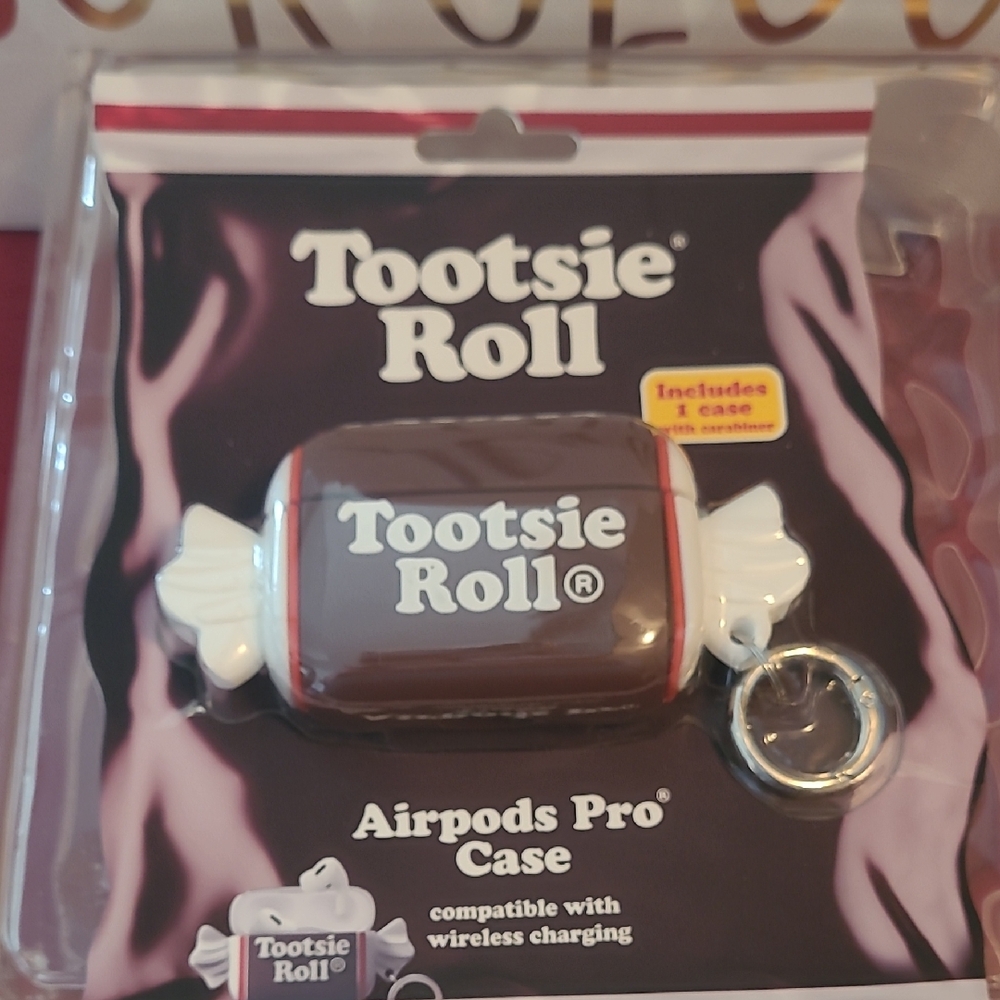 Brown and White AirPods Pro Case with Keychain Attachment